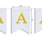 Custom Banner Kit, 97 White Cotton Canvas Flags With Gold Vinyl Printed Letters Numbers & Symbols, String & Needle, Diy Customiz