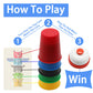 Vinciph Quick Cups Game for Kids - 30 Stacking Cups, 24 Picture Cards, Multicolor, Parent-Child Interactive Fun