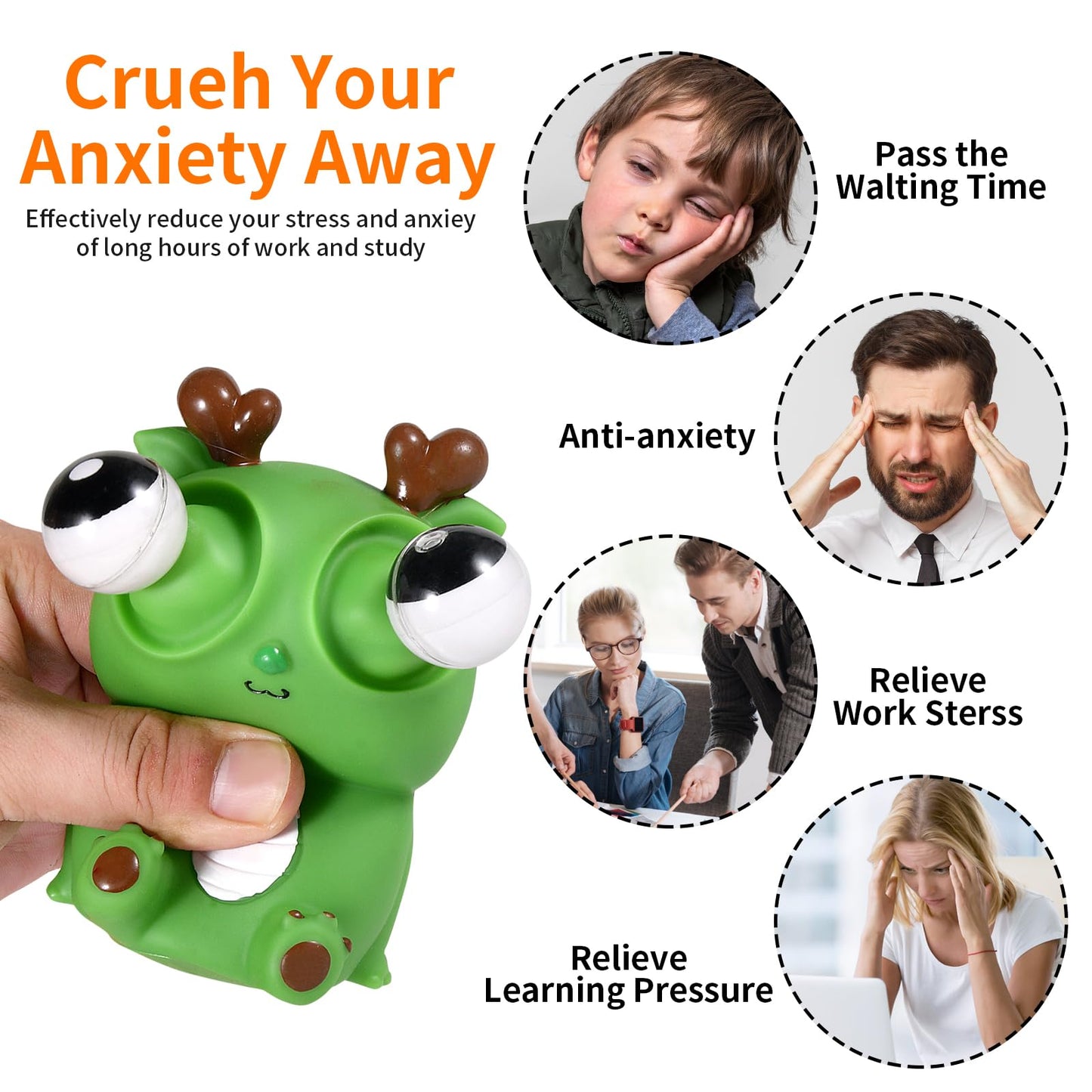 Oricraft Magic Dinosaur With Exploded Eyeballs Stress Out Toy Surprise Exploding Eyeball Dinosaur For Anxiety Relief, Squeeze Out The Surprises