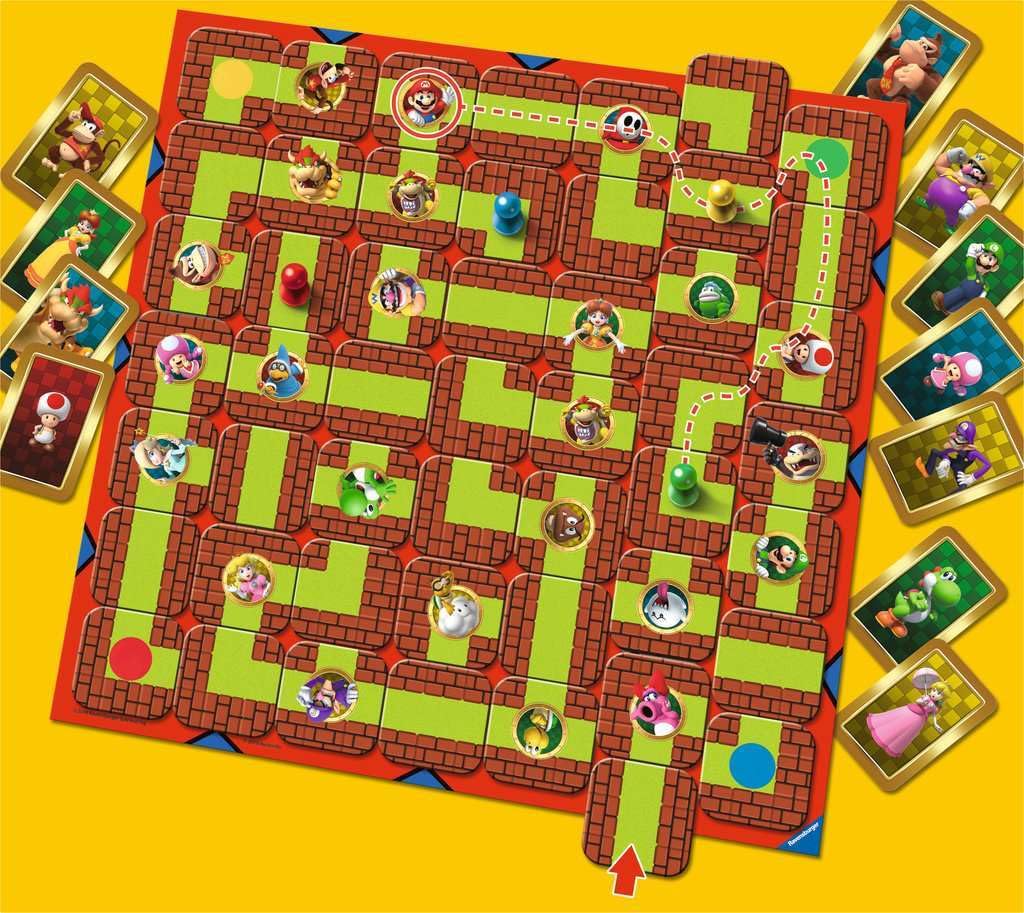 Ravensburger Super Mario Labyrinth Board Game - Dynamic Maze for 2-4 Players, Ages 7+, Cardboard, Youth Large, White