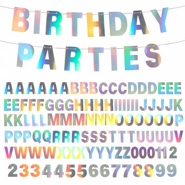 Diy Banner Kit With Letters Banner Letters Holographic Customizable Birthday Banners Graduation Banner Custom Party Hanging Banner For Graduation Wedding Party Baby Shower Decoration (Holographic)