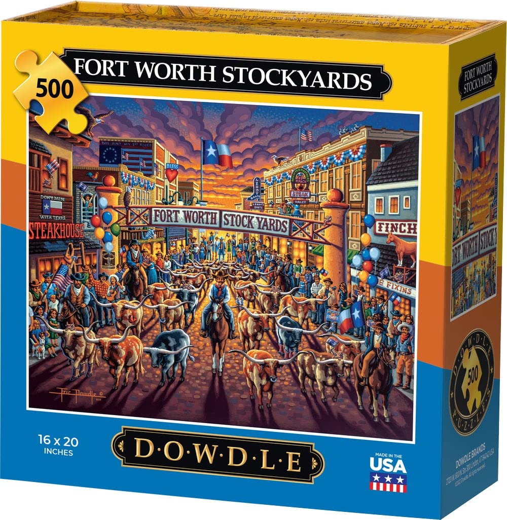 D·O·W·D·L·E Jigsaw Puzzle - Fort Worth Stockyards - 500 Piece Puzzle