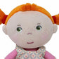 HABA Soft Baby Doll Roya - 10" Machine Washable Polyester Doll with Red Pigtails in Pink Dress - Ideal for 2 Year Old Girls