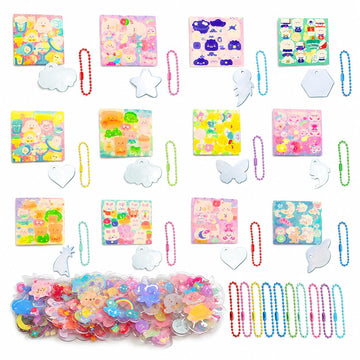 Birthday Popper Birthday Return Gift for Kids Acrylic Keychains, Set of 12
