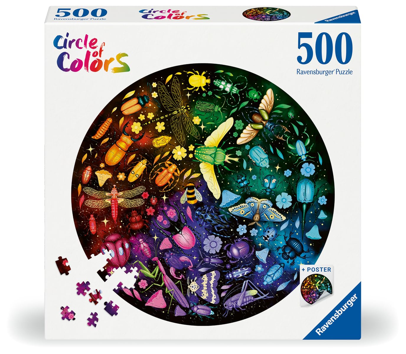 Ravensburger Circle of Colors: Insects 500 Piece Jigsaw Puzzle for mature-themeds - 12000820 - Handcrafted Tooling  Made in Germany  Every Piece Fits Together Perfectly