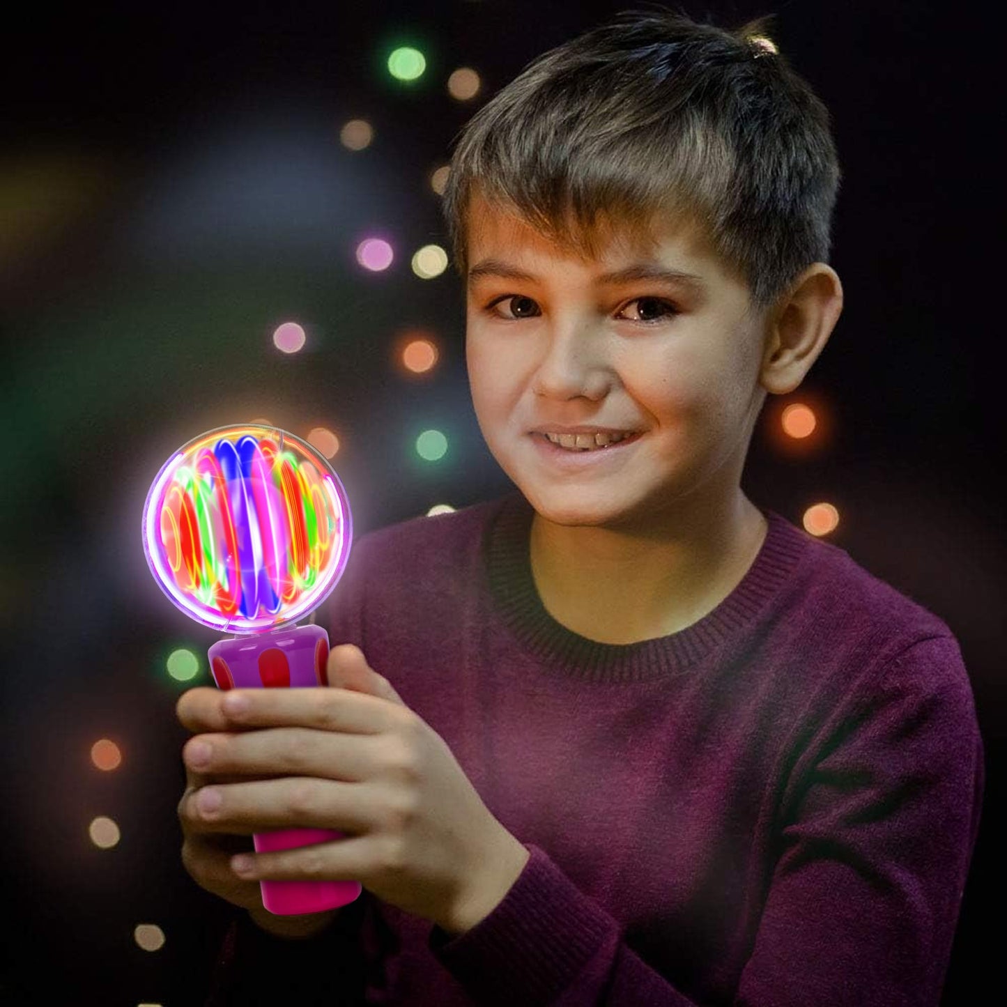 ArtCreativity Light Up Wand for Kids - LED Light Up Toy Wand for Boys and Girls - Unique Spinning Light Up Toy - Batteries Inclu