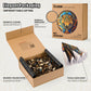 Wolf Enchantment - 500 Piece Wooden Puzzles for mature-themeds - 18 x 17.7 in - Extra-Thick 5 mm Wood Puzzle  Hand-Shaped Pieces  Round XL Mosaic Design - enhanced Gift for Puzzle Lovers by LEOGOR