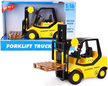 Toyland 23Cm (9'') Friction Powered Forklift Pallet Truck - Scale (1:16) - Boys Construction Toy With Lights & Sound - Ages 3+