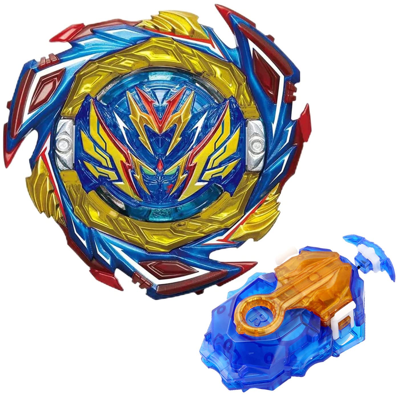 Konikiwa Bey Battling String Launcher  Savior Valkyrie Top Burst Launcher Set  Left and Right Spin Launcher DB Launcher Compatible with All Bey Burst Series - Blue