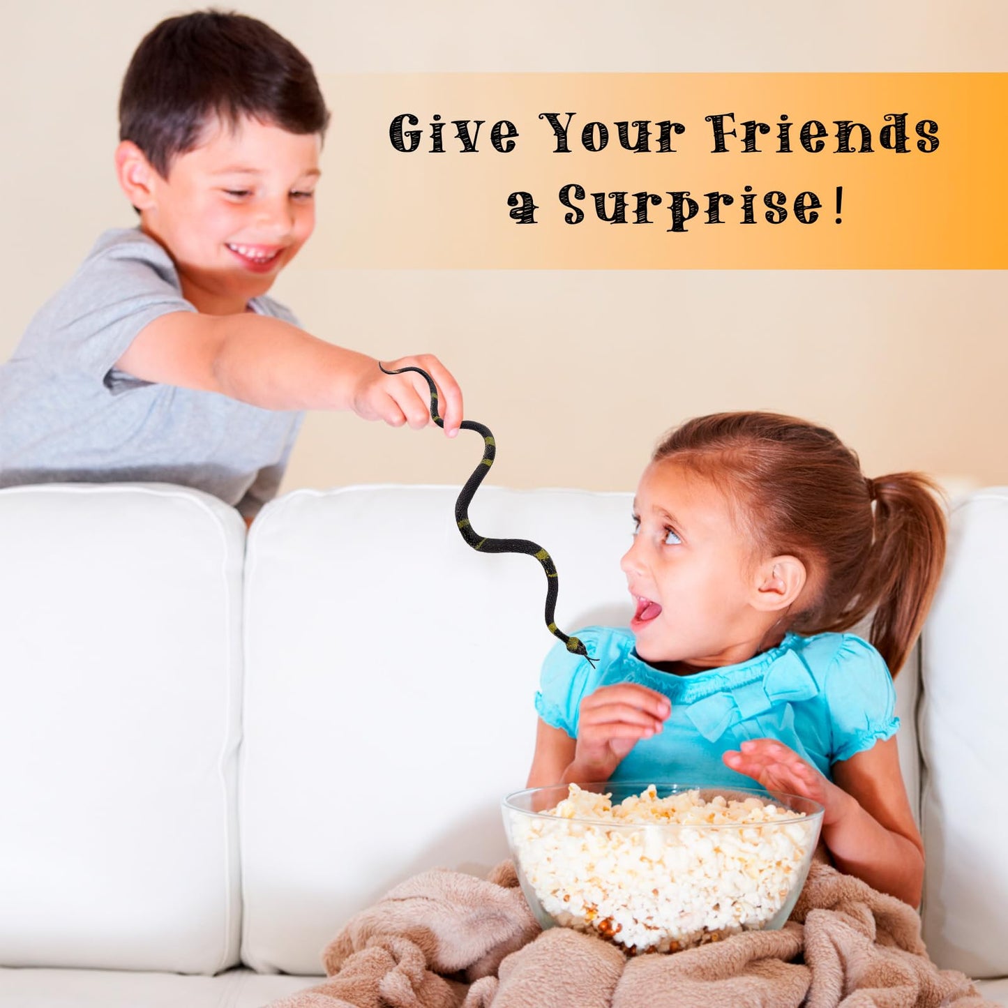 Hfatmos 12 Pcs Realistic Rubber Snakes Colorful, Mini Plastic Snakes, Prank Snake Toys For Party, Tricking People, Kids Playing,