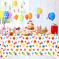 Oudain 1 Pcs Polka Dot Plastic Tablecloth 108 x 54 Inch Colorful Happy Birthday Table Cloth Decorations Rectangular Disposable W