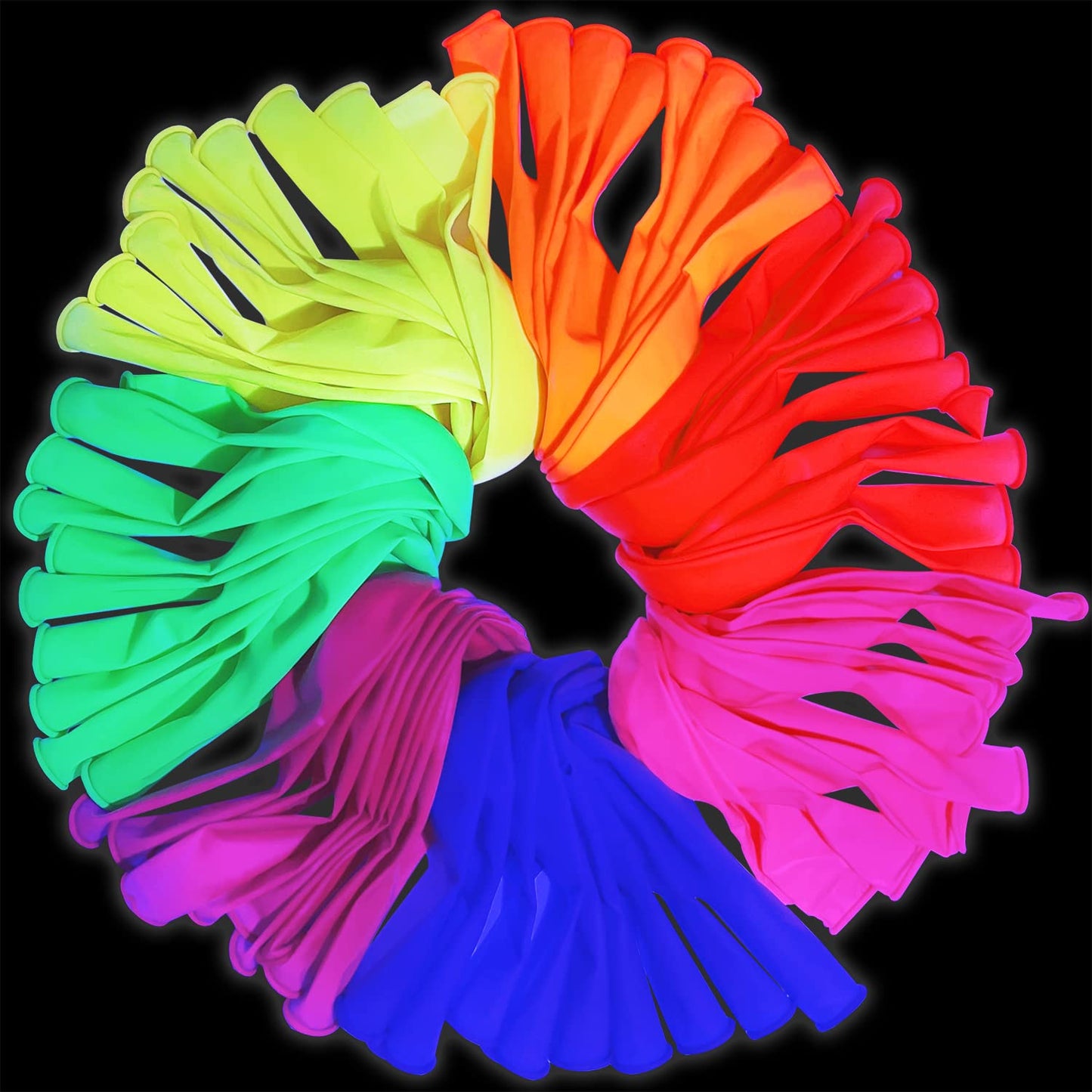 210 Pack 12 Inches Uv Colored Neon Balloons Glow In The Dark Balloons Neon Party Decorations Glow Party Supplies Glow Balloons B