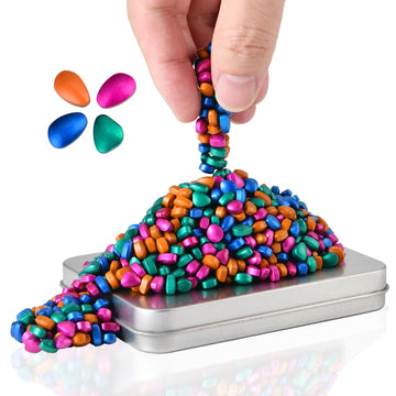 Magnetic Ferrite Putty Rocks,Multicolor More Than 600 Weak Magnetic Smooth Ferrite Pebbles, Magnet Rock Desk Toys And Time-Kille