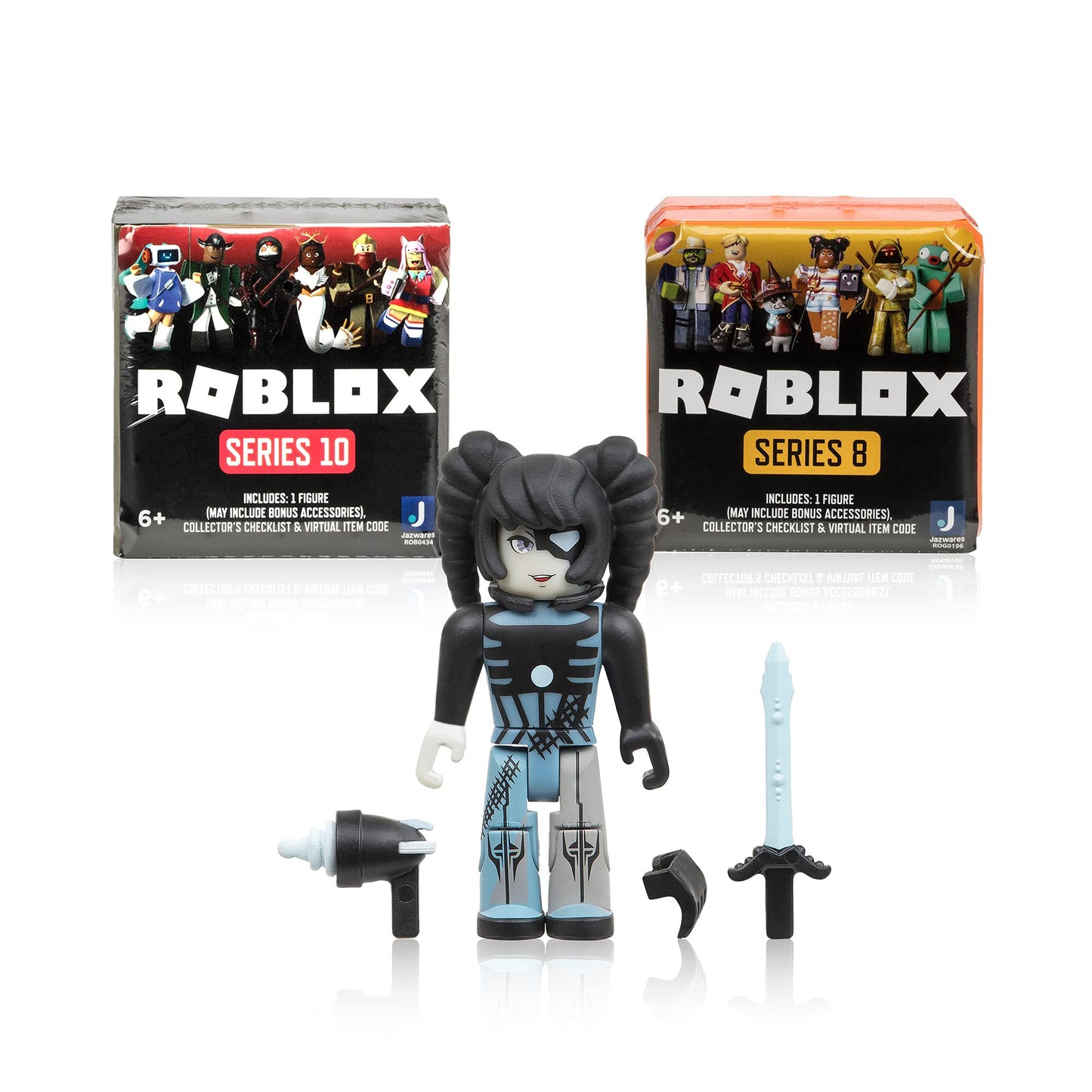 Roblox Action Collection - Zara The Cyborg Figure Pack + 2 Mystery Figures, Includes 3 Exclusive Virtual Items, Plastic, Star Sorority