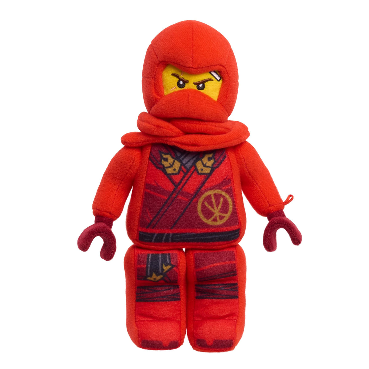 Just Play LEGO NINJAGO Minifigure Small Plush Kai in Red, Soft Collectible Ninja Plush Toy Inspired by LEGO NINJAGO Minifigures,