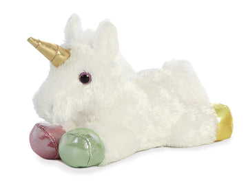 Aurora® Adorable Mini Flopsie™ Prism Unicorn™ Stuffed Animal - Playful Ease - Timeless Companions - White 8 Inches