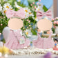 Carreuty 3 Pcs Handmade Clothes and Accessories for 17 cm Dolls Including 1 Skirt 1 Bow Hair Clip 1 Shoulder Bag  enhanced Stylish Doll Clothes Replacement Present for Girls (NO Doll) Pink
