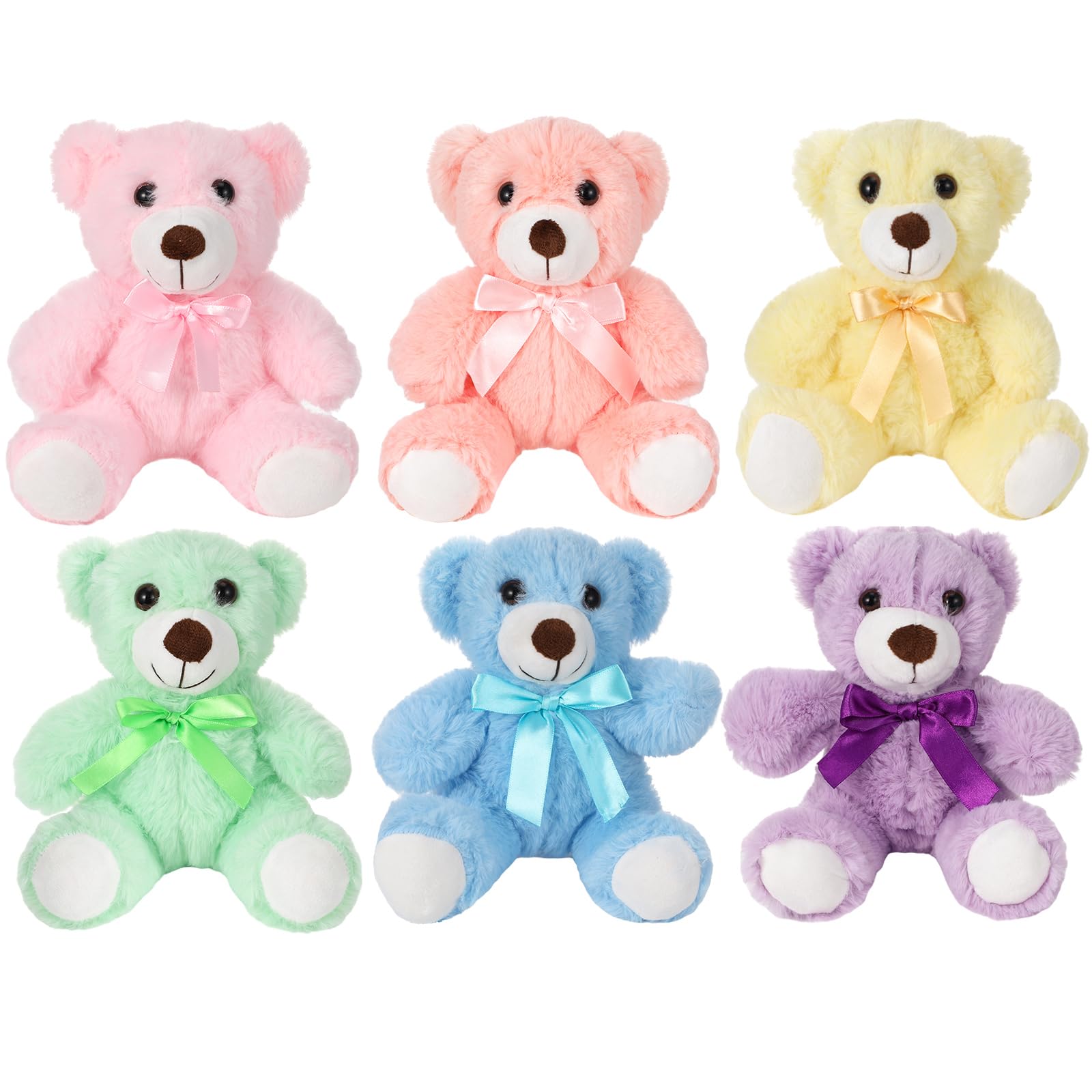 Foilswirl Plush Stuffed Animals Cute 9.84 ' ' Cuddly Toys Soft Plushies With Bowtie Macaron Color For Party Basket Stuffers Moth