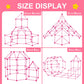 Springflower Fort Building Kit For Kids,Stem Construction Toys, Educational Gift For 4 5 6 7 8 9 10 11 12 Years Old Boys And Girls,Ultimate Creative Set For Indoor & Outdoors Activity,200 Pcs,Pink