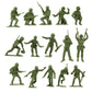 Bmc Marx Plastic Army Men Us Soldiers - Green Vs Tan 38Pc Ww2 Figures - Made In Usa