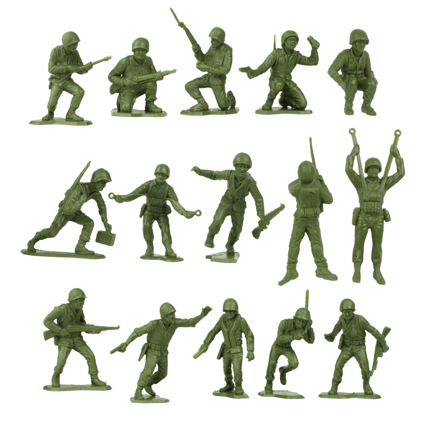 Bmc Marx Plastic Army Men Us Soldiers - Green Vs Tan 38Pc Ww2 Figures - Made In Usa
