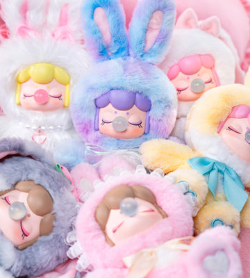 Rolife Plush Doll Shining Bunny Series, 7.8" Colorful Rabbit Toy, Random Design, Creative Collectible Gift
