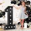 Imprsv Marquee Numbers Black Birthday Decorations: Large 4 Feet Tall Light Up Numbers 1St 21St First Party Decor Big Mosaic Card