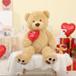 Beniny Giant Teddy Bear 52'' Stuffed Animal, Big Teddy Bear With Heart, Large Brown Stuffed Bear Plush Toys For Kids, I Love You