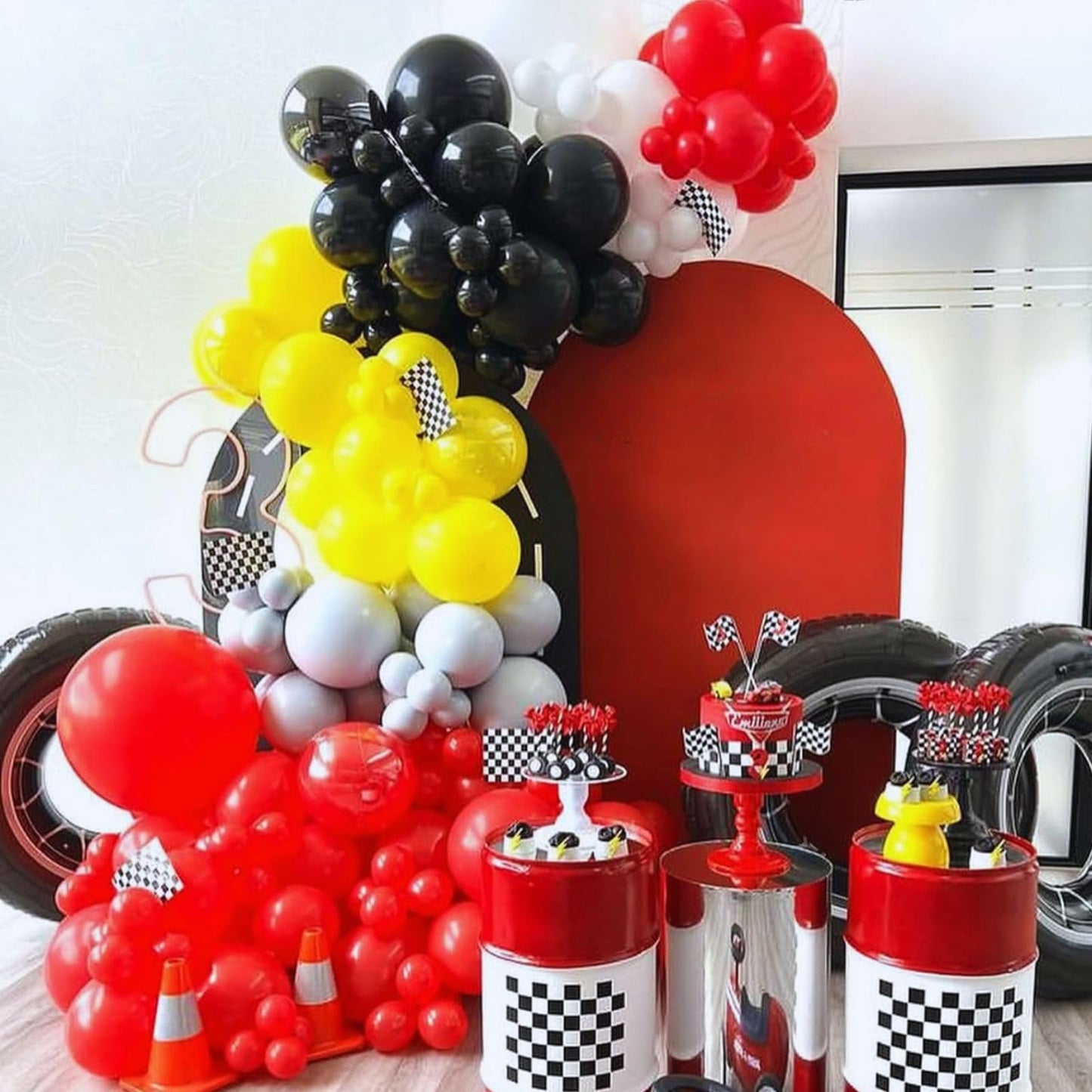 Red Black Yellow Balloons, Red Black And Yellow Balloons, Red Black Yellow White Latex Balloons For Birthday Baby Shower Wedding