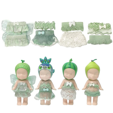 4 Sets Mini Doll Clothes for Sonny Angel  Tops and Skirts Fit for 3 Inch Collectible Dolls for mature-themed Collectors  Designed for Display and Decoration (Mint Meadow Muse)
