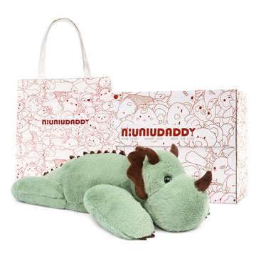 Niuniu Daddy Sensory Weighted Stuffed Animal With Adults, 5Lb Large Pillowfort Weighted Plush Dinosaur Toy With Fluffy Fur And Soft Body, Plushies For Gift Valentine Birthday Include Bag Stickers Card