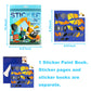 Sticker Paint Books For Kids Ages 4-8 Sticker Number Puzzle Vehicles Sticker Activity Book For Kids Ages 3 4 5 6 7 8 Birthday Party Favors Plane Car Travel Toys(Vehicles)