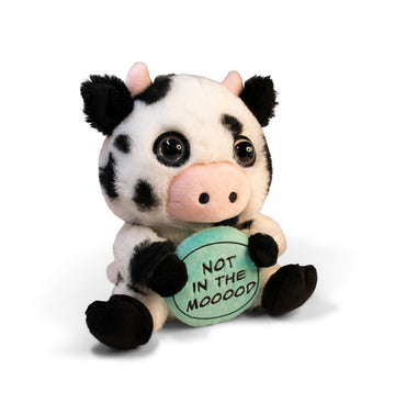 Punchkins Cow Plushie - Not In The Mooooood Sassy Cow Plush, Gift For Animal Lovers, Cute Plush Toy For Gifting