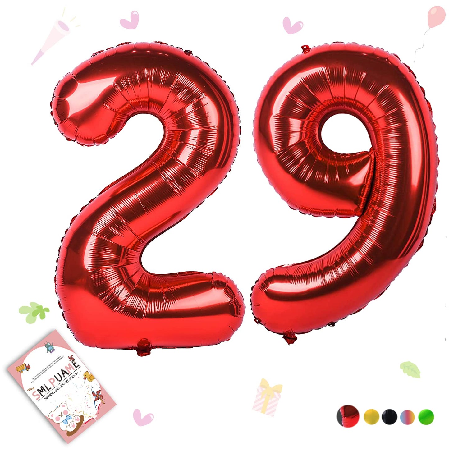 Smlpuame 40 Inch Number Balloon 0-9 Red Large Number 29 Balloons,Digital Balloons For Birthday Party Celebration Decorations Sup