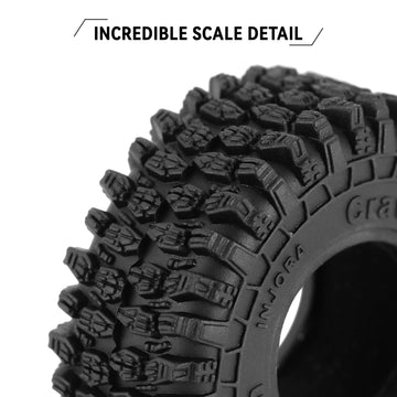 INJORA 1.0 Tires - 57 * 22mm S5 Super Soft Sticky Crawler Tires for TRX4M Axial AX24 SCX24 FCX24 Enduro24 Upgrade,T1016