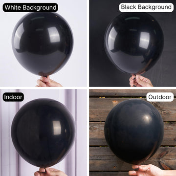 Partywoo Black Balloons 100 Pcs Black Matte Balloons Different Sizes Pack Of 18 12 10 5 Inch Black Balloon Arch Kit Black Balloon Garland For Birthday Graduation Halloween Party Decorations Black-Y18