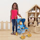 The New York Doll Collection Baby Doll Stroller - Blue Giraffe, Foldable Fabric Toy Stroller for Toddlers 3-10 Years