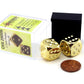 Gold Plated 16mm 6 Sided Dice 2 ea in Box by Chessex Dice