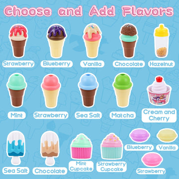 Gifts2U Ice Cream Cart Toys for Kids,45 Pcs Ice Cream Play Set,Pretend Play Store with Storage Trolley,Food Toys,Play Ice Cream