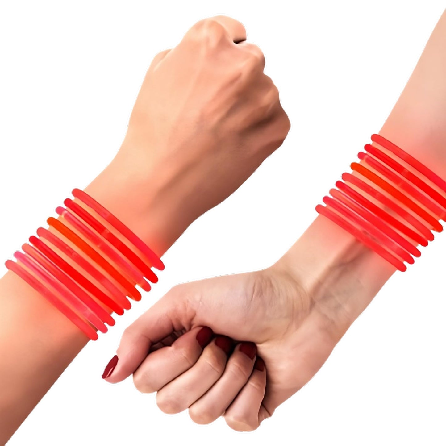blinkee Tube of 100 Light-Up-The-Night Liberty Model, Non-Toxic Red Glow Bracelets, Perfect for Fourth of July & Fundraisers, Sa