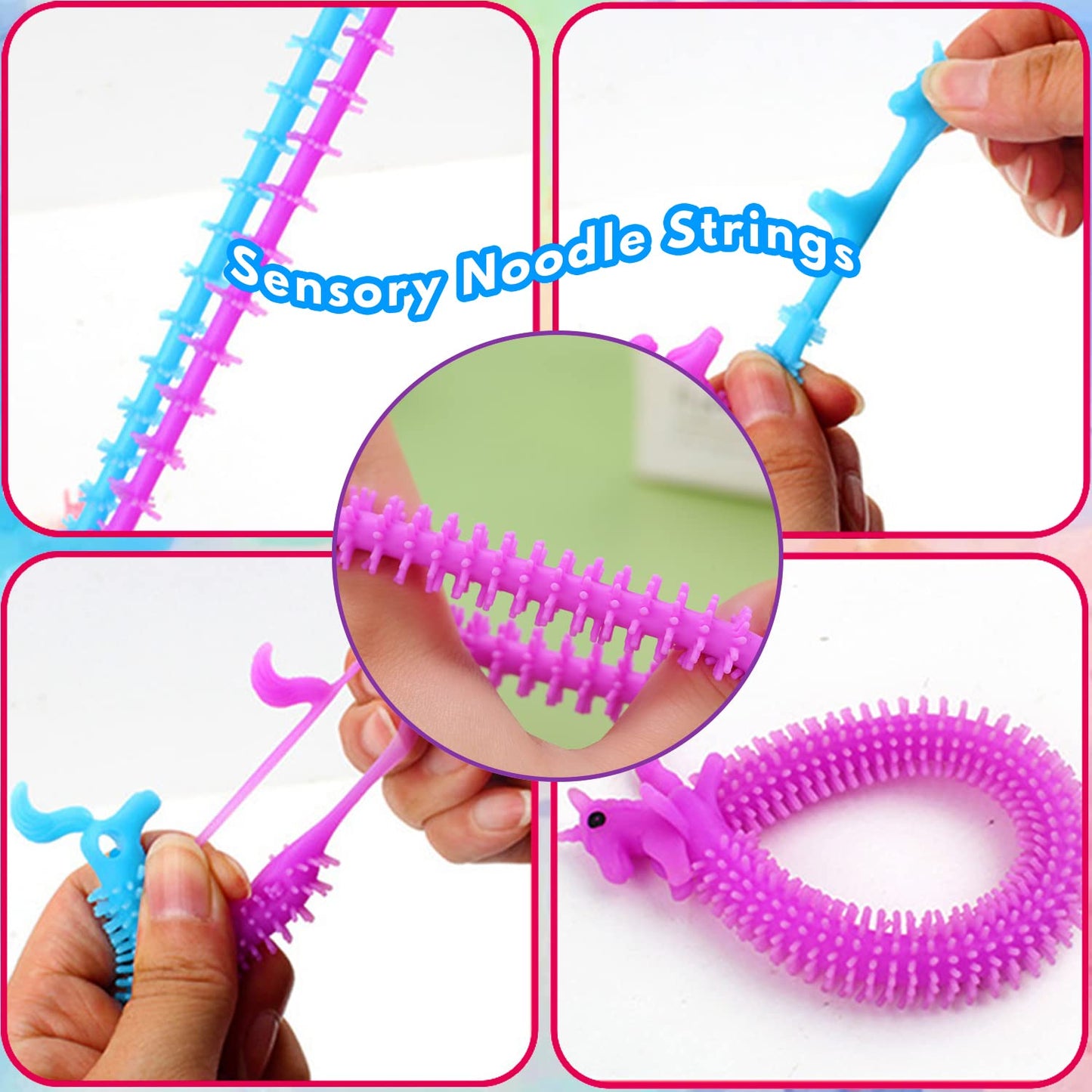 20 Pack Stretchy String Fidget Toys,Sensory Fidget Stretch Toys,Sensory Noodle Strings For Kids Adults Stress Relief,Party Favor