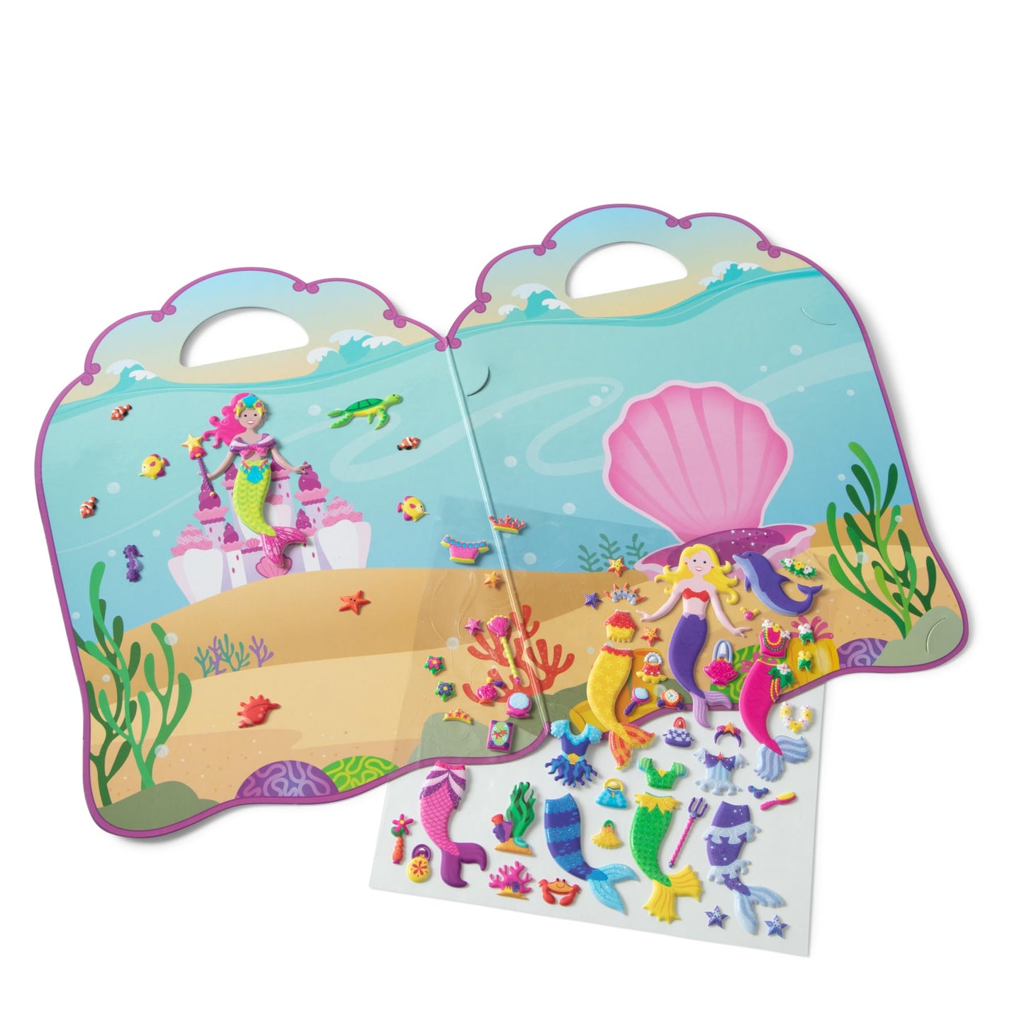 Melissa & Doug Puffy Sticker Activity Books Set: Princess, Mermaid, Fairy - 180+ Reusable Stickers - Reusable Dress Up Doll Stic