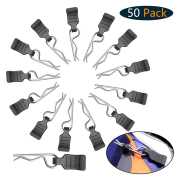Allinrc 50Pcs Rc Clips Rc Body Clips With Pull Tabs For All 1/16 1/18 Traxxas Redcat Tamiya Team Associated Axial Scx24 Rc Car S