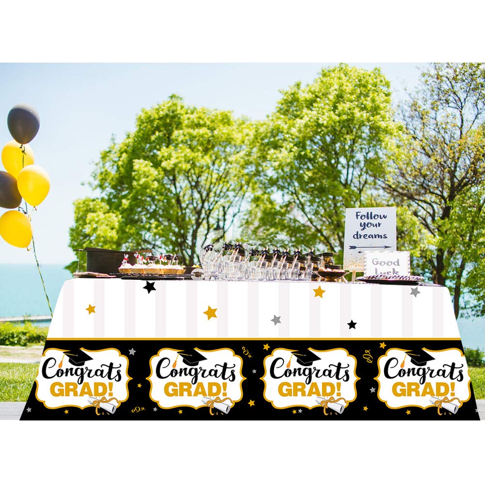 Omgouue 2025 Graduation Tablecloths Banner (54x 72) Party Decoration Graduation Party Supplies 3pcs