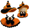 Halloween Clothes for 15-17cm Dolls 2 Piece Witch Cosplay Costume Doll Clothes Handcrafted Crochet Halloween Outfit for Dolls (No Doll Included) (Orange)