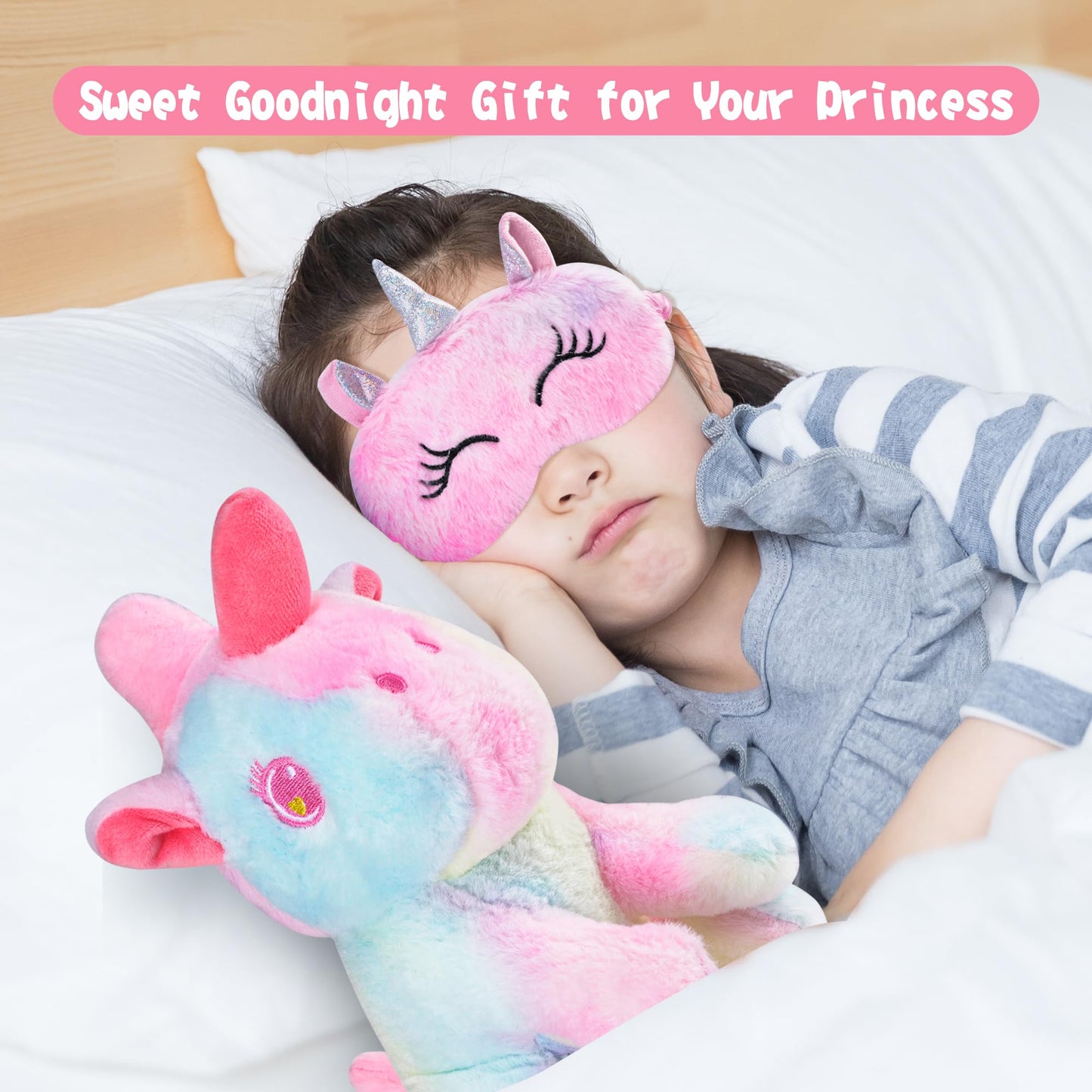 Cherry Tale Unicorns Gifts For Girls, Kids Unicorn Stuffed Animal Plush Toy With Diary Headband Eye Mask Christmas Birthday Gift