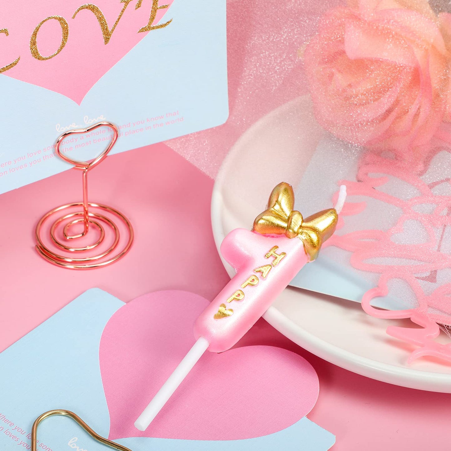 Candle Pink Birthday Candle Girl Happy Birthday Cake Topper, Birthday Candle for Cake Topper Birthday Baking Celebration Reunion