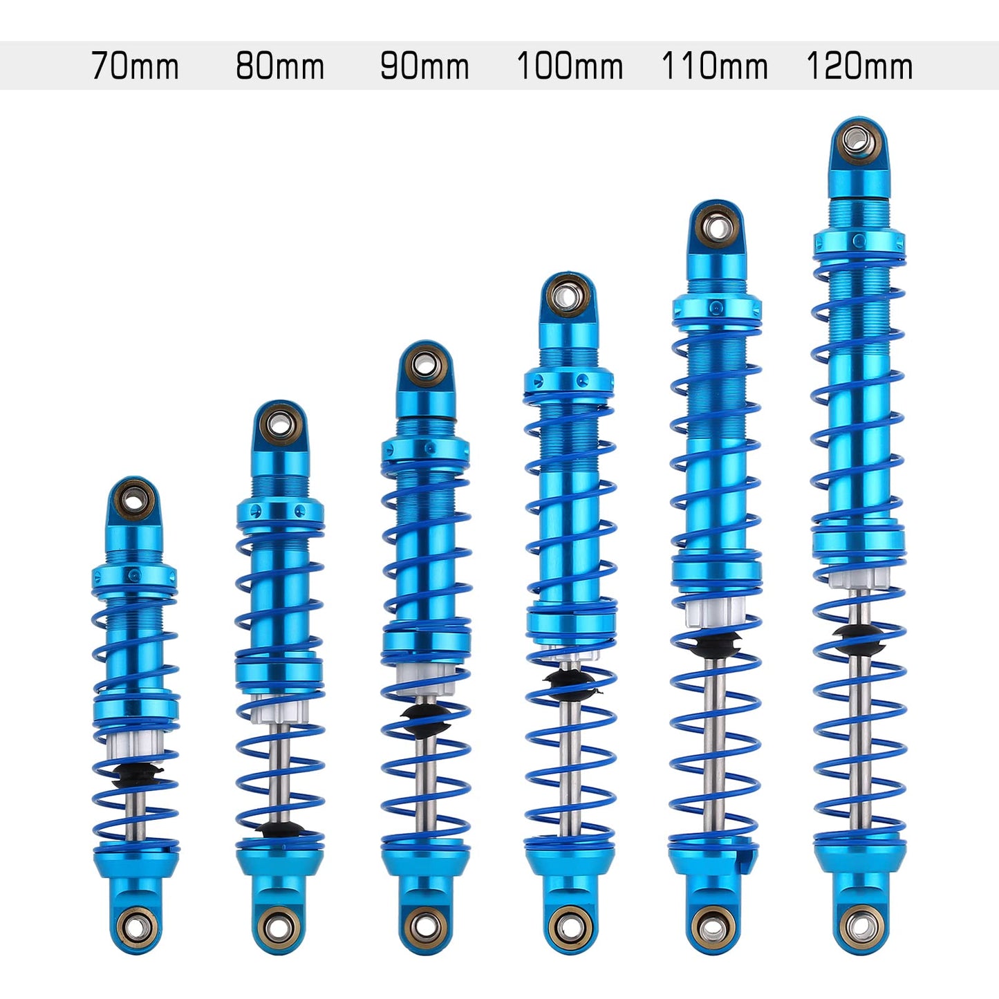 INJORA RC Shock Absorber Oil Adjustable RC Damper Set with Springs for 1/10 RC Truck Crawler Axial SCX10 TRX4 D90 (90mm)