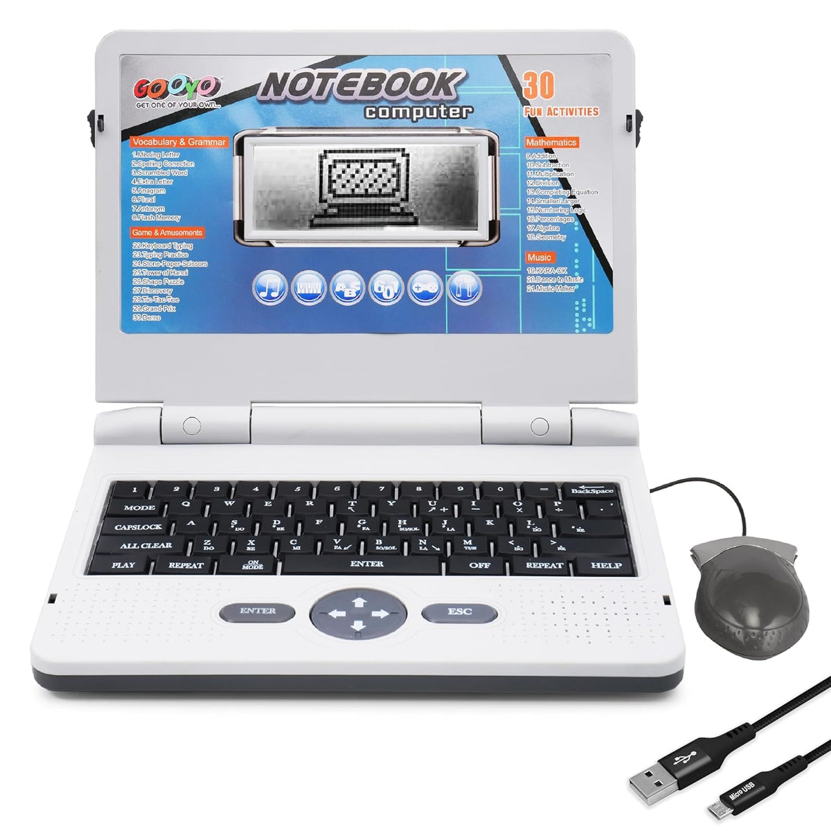 Niyanetail Kids Educational Laptop Toy With 30 Fun Activities & Games | Learning Computer With Music, Keyboard & Mouse | Interac