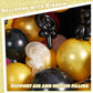 Lovestown 110Pcs Gold Latex Balloons, 12 Inch Metallic Helium Round Balloons Party Balloons With Ribbon For Engagement Birthday Anniversary Baby Shower Graduation Wedding Party Decorations